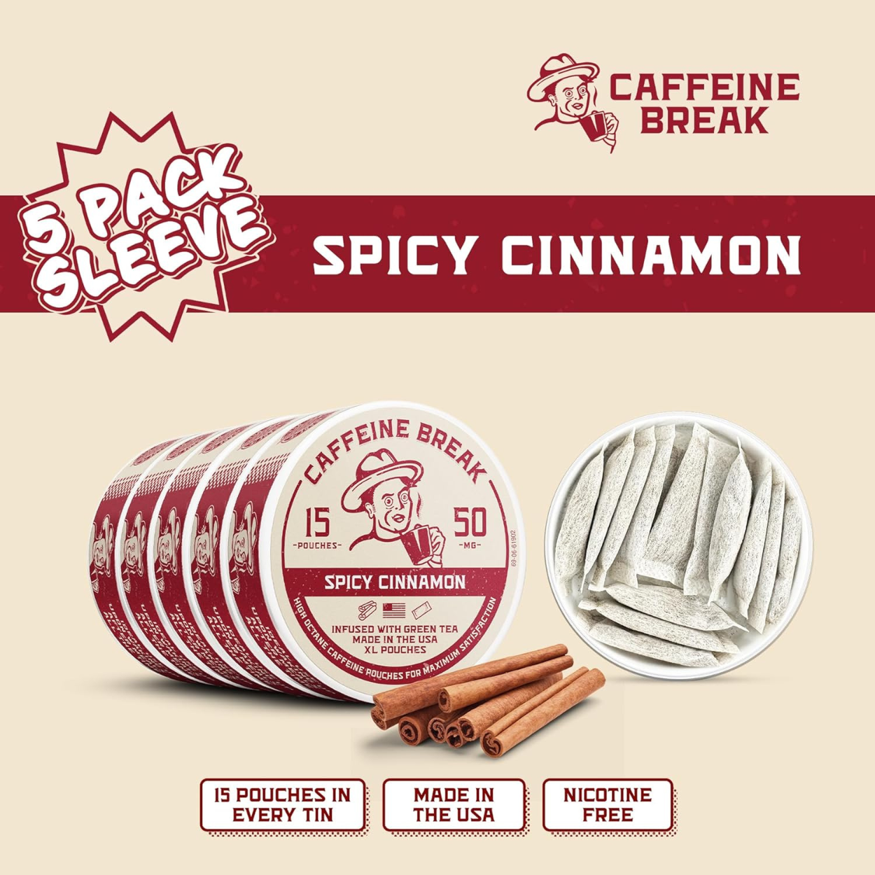 ALP Caffeine Pouches - Spicy Cinnamon (5 Pack)